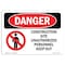 Signmission OSHA Danger Sign, 10" Height, 14" Width, Rigid Plastic, Construction Site Unauthorized, Landscape OS-DS-P-1014-L-1101 - alternate 1